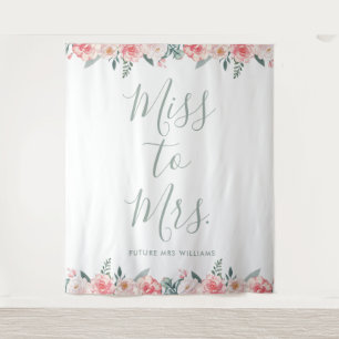 Miss to Mrs Banner Bloem Bruidsfeest Prop Wandkleed