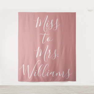 Miss to Mrs Banner Bruidsfeest Backdrop Roze Wandkleed
