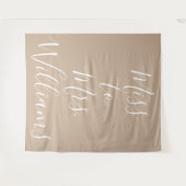 Miss to Mrs Banner Bruidsfeest Backdrop Tan Wandkleed (Voorkant (horizontaal))
