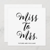 Miss to Mrs Banner Modern Bruidsuitnodiging Prop (Voorkant / Achterkant)