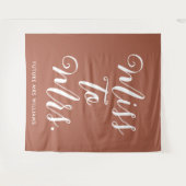 Miss to Mrs Banner Modern Vrijgezellenfeest Achter Wandkleed (Voorkant (horizontaal))