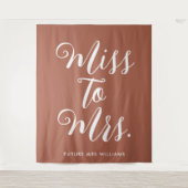 Miss to Mrs Banner Modern Vrijgezellenfeest Achter Wandkleed (Voorkant)