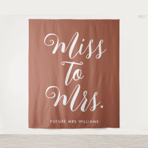 Miss to Mrs Banner Modern Vrijgezellenfeest Achter Wandkleed