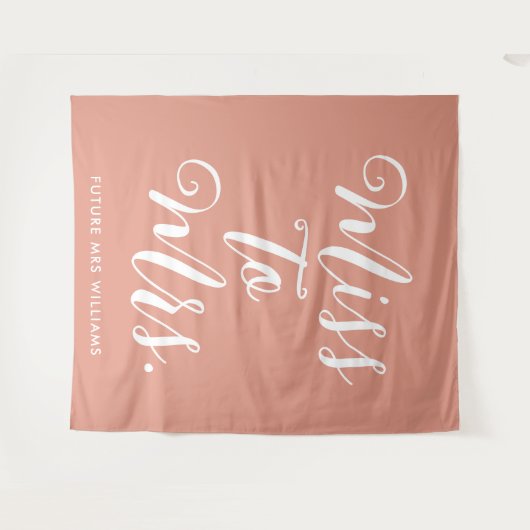 Miss to Mrs Banner Moderne bruids douchebenodigdhe Wandkleed (Voorkant (horizontaal))