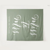 Miss to Mrs Banner Moderne Bruidsbruiloft Prop Wandkleed (Voorkant (horizontaal))