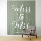 Miss to Mrs Banner Moderne Bruidsbruiloft Prop Wandkleed (In situ)