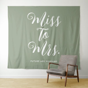 Miss to Mrs Banner Moderne Bruidsfeest Prop Wandkleed