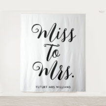 Miss to Mrs Banner Moderne Bruidsfeest Prop