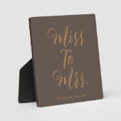 Miss to Mrs Banner Moderne Bruidsshower Prop Fotoplaat (Voorkant)