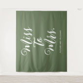 Miss to Mrs Banner Retro Moderne Bachelorette Wandkleed (Voorkant)