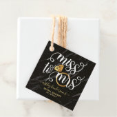 Miss To Mrs Black Marble Bruiloftsfeest Bedankjes Labels (In situ)
