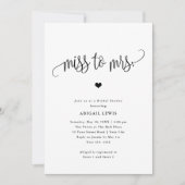Miss to Mrs Black/White Vrijgezellenfeest Kaart (Voorkant)