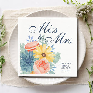 Miss To Mrs Bloemige Succulente Macaron Bruiloftsb Servet