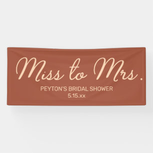 Miss to Mrs. Blush Terracotta Bruiloft Naambord Spandoek