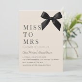 Miss to Mrs Bow Bruiloftsfeest Kaart (Staand voorkant)