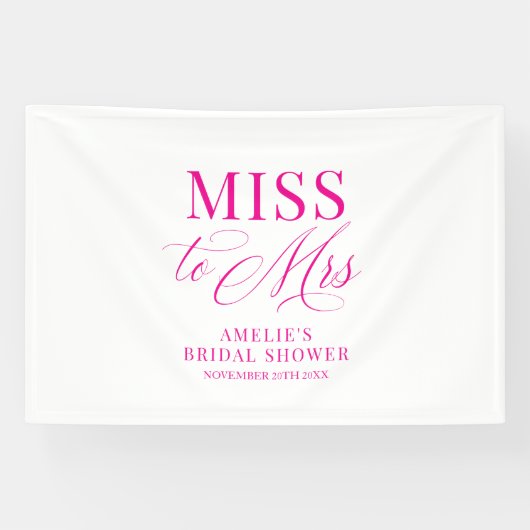 Miss to Mrs Bridal shower elegant pink backdrop Spandoek (Horizontaal)