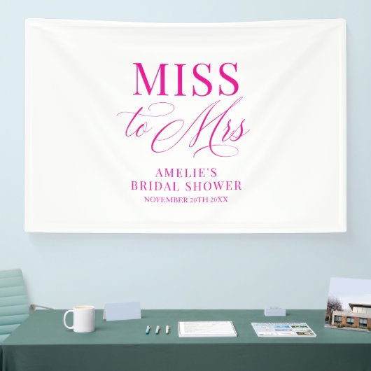 Miss to Mrs Bridal shower elegant pink backdrop Spandoek (Beurs)