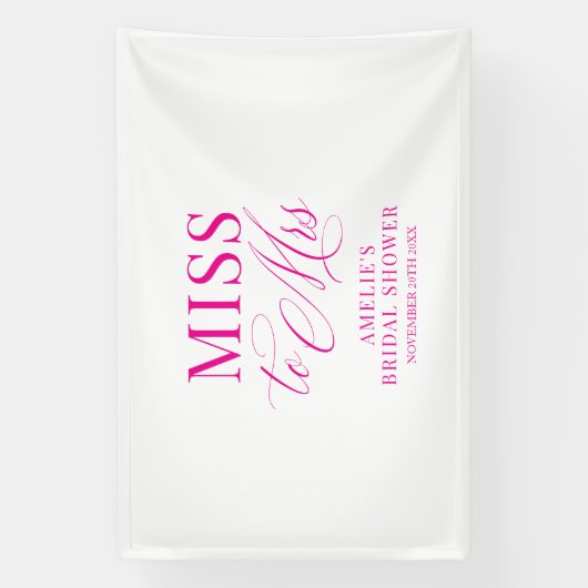 Miss to Mrs Bridal shower elegant pink backdrop Spandoek (Verticaal)