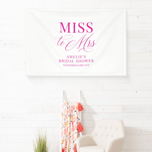 Miss to Mrs Bridal shower elegant pink backdrop Spandoek (Insitu)