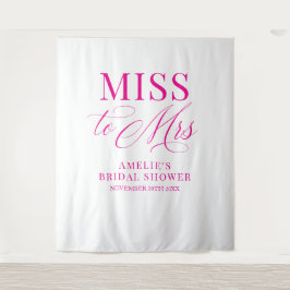 Miss to Mrs Bridal shower elegant pink backdrop Wandkleed