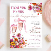Miss to Mrs. Bridal Shower Invitation Sjabloon Roz Kaart
