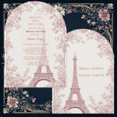 Miss to Mrs Bridal Shower Paris Shabby Chic Arch  Kaart