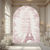 Miss to Mrs Bridal Shower Paris Shabby Chic Arch  Kaart