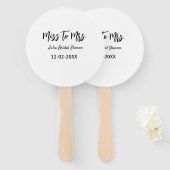 Miss to Mrs bridal shower stylish simple add name Handwaaier (Voorkant en achterkant)