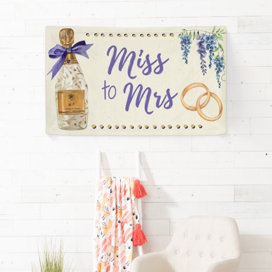Miss to Mrs Bruids Trouwdouche Decor Banner (Insitu)