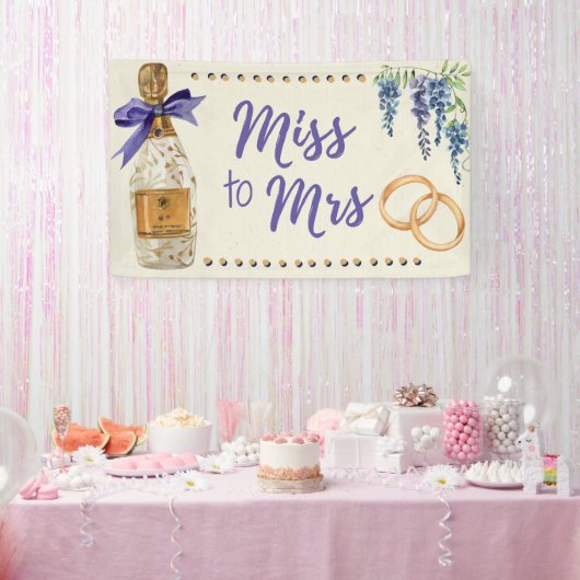 Miss to Mrs Bruids Trouwdouche Decor Banner (Feest)