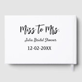 Miss to Mrs bruidsfeest stijlvolle eenvoudige naam Gastenboek (Achterkant)