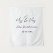 Miss to Mrs bruidsfeest voeg naam datum jaar boog Wandkleed (Voorkant)