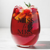 Miss To Mrs Bruidsjurk Bruidsshower Feest Wijnglas Zonder Voet