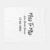 Miss to Mrs bruiloft chic eenvoudig naam toevoegen Fleece Deken (Voorkant (Horizontaal))