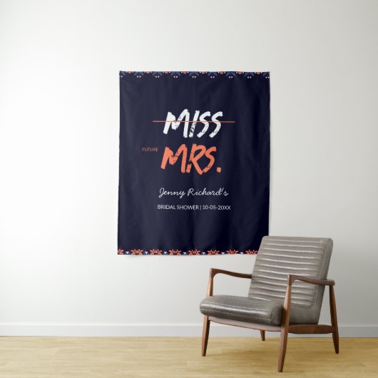 Miss To Mrs. Bruiloft Feest Wandkleed (In situ)