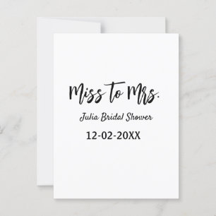 Miss to Mrs bruiloft feestelijke eenvoudige naam t Briefkaart