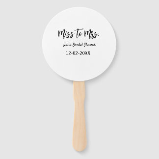 Miss to Mrs bruiloft feestelijke eenvoudige naam t Handwaaier