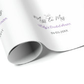 Miss to Mrs bruiloftsborrel voeg naam datum jaar b Cadeaupapier (Rol Hoek)