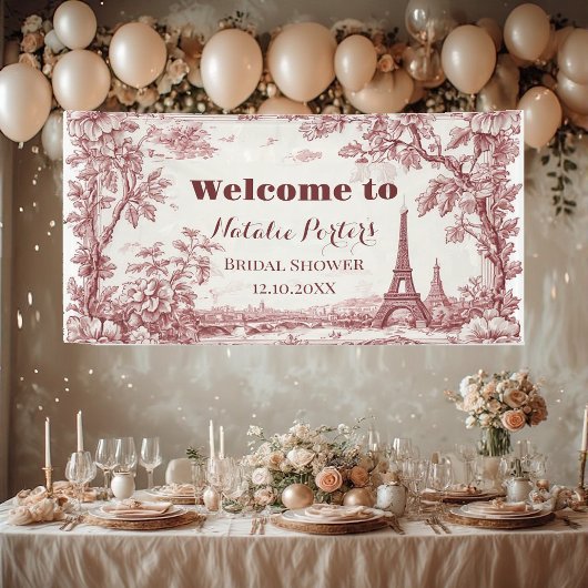 Miss to Mrs Bruiloftsfeest Paris Frans Landelijk Spandoek