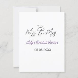 Miss to Mrs bruiloftsfeest voeg naam datum jaar bo Briefkaart