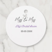 Miss to Mrs bruiloftsfeest voeg naam datum jaar li Bedankjes Labels (Achterkant)