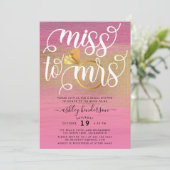 Miss to Mrs Chic Vrijgezellenfeest Kaart (Staand voorkant)