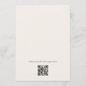 Miss to Mrs Coquette Boog QR Code Bruidsfeest Kaart (Achterkant)