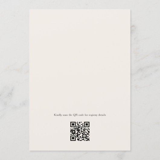 Miss to Mrs Coquette Boog QR Code Bruidsfeest Kaart (Achterkant)