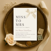 Miss to Mrs Coquette Bow Bruiloftsfeest Kaart