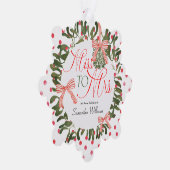 Miss to Mrs Coquette Bow Mistletoe Vrijgezellenfee Ornament Kaart (Rechts)