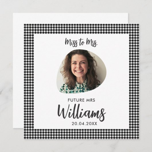 Miss to Mrs Future Mrs Modern Boho Flat Kaart (Voorkant / Achterkant)