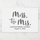 Miss to Mrs Mini Mousserende Wijn Flesje Etiket (Enkel label)