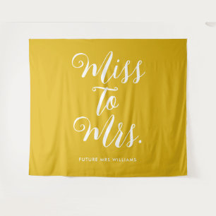 Miss to Mrs Minimaal Retro Eenvoudig Goud Bachelor Wandkleed