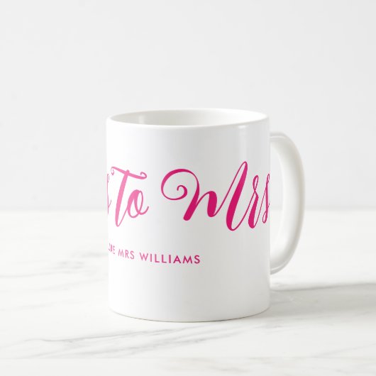 Miss to Mrs Modern Boho Script Meisjesuitje Koffiemok (Voorkant rechts)